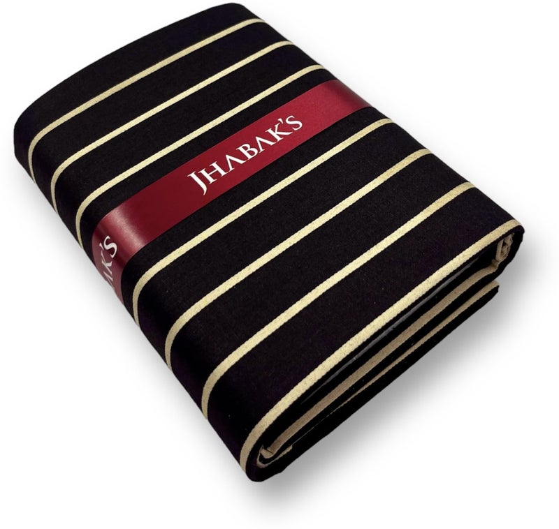 JHABAK'S Unstitched Premium Strip Cotton Blend Shirt & Trouser Fabric - 2.35 m Shirt Cloth - 1.30 m Pant Piece (W1) - Image 3
