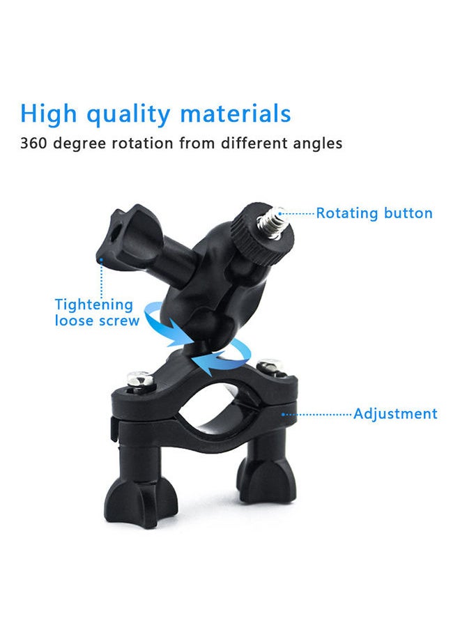 O Ozone - Bike Camera Mount 360° Rotating Motorcycle Mount Handlebar Clamp for Insta360 One X2/One R/GoPro Hero/GoPro Max/Fusion/Osmo Action Camera Double Ball Handlebar Mount for Action Camera - Image 1