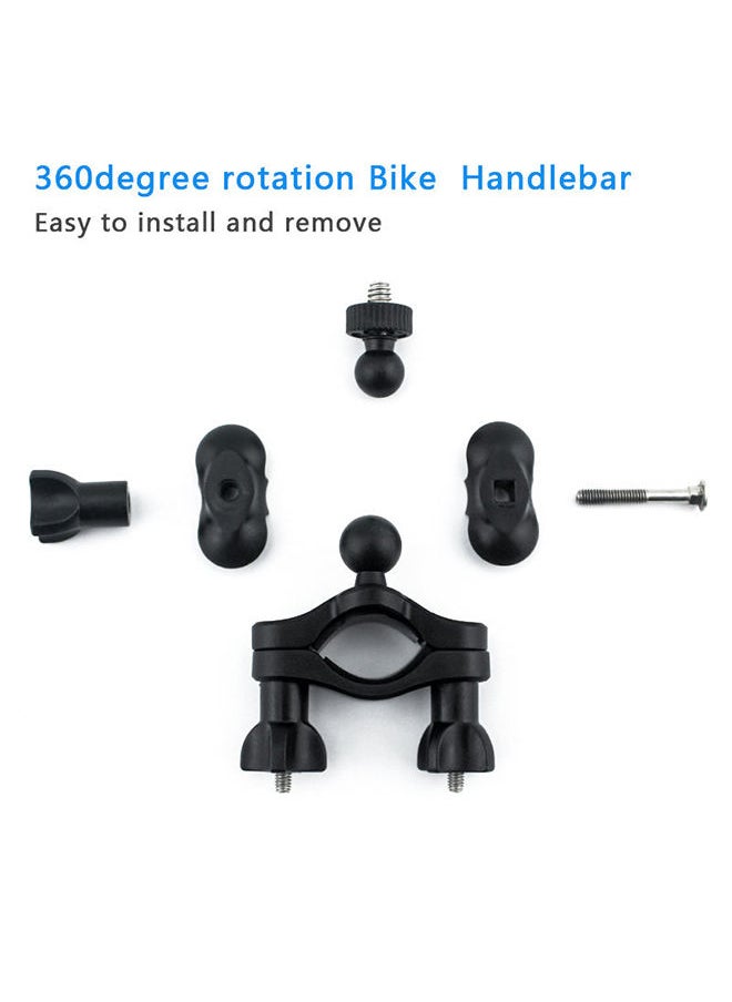 O Ozone - Bike Camera Mount 360° Rotating Motorcycle Mount Handlebar Clamp for Insta360 One X2/One R/GoPro Hero/GoPro Max/Fusion/Osmo Action Camera Double Ball Handlebar Mount for Action Camera - Image 1