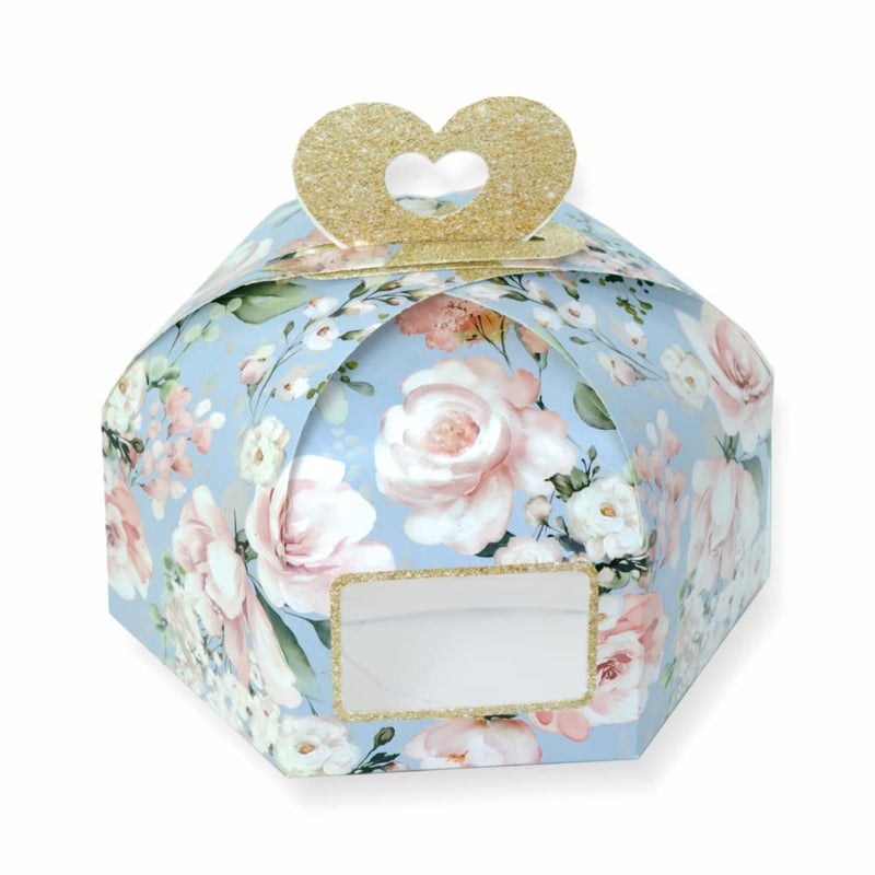 Chic a Choc Half Kg Cake Box with Handle/Hamper Box – ChicaChoc Blue Floral (Pack of 8) Home Bakers, Birthday Wedding Favour, Baby Shower - Image 5