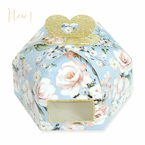 Chic a Choc Half Kg Cake Box with Handle/Hamper Box – ChicaChoc Blue Floral (Pack of 8) Home Bakers, Birthday Wedding Favour, Baby Shower - Image 2