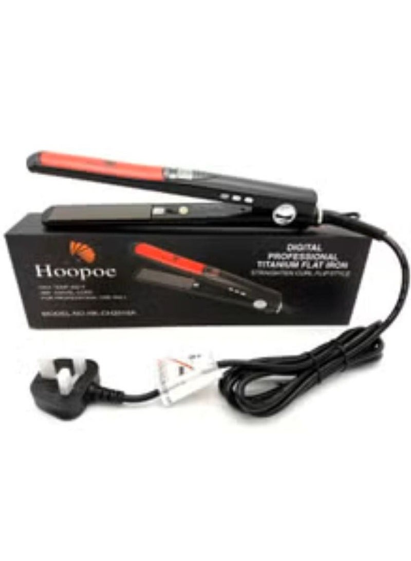 Hoopoe Digital Titanium Flat iron Black and red - Image 2