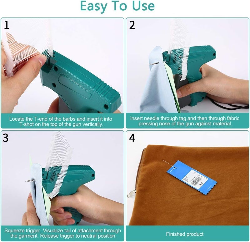 BSONE Price Tagging Gun for Clothing,(Not Stitch Gun)Standard Retail Price Tag Attacher Gun Kit for Clothes Labeler with 6 Needles & 1000pcs 1" Barbs Fasteners & Organizer Bag for Store Warehouse Yard Sale - Image 5