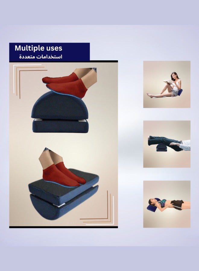 وسادة سفر قابلة للتعديل من إسفنج الذاكرة لدعم القدمين أثناء السفر للنساء الحوامل - وسادة مريحة لدعم القدمين أثناء السفر - مسند قدم مريح للاسترخاء التام