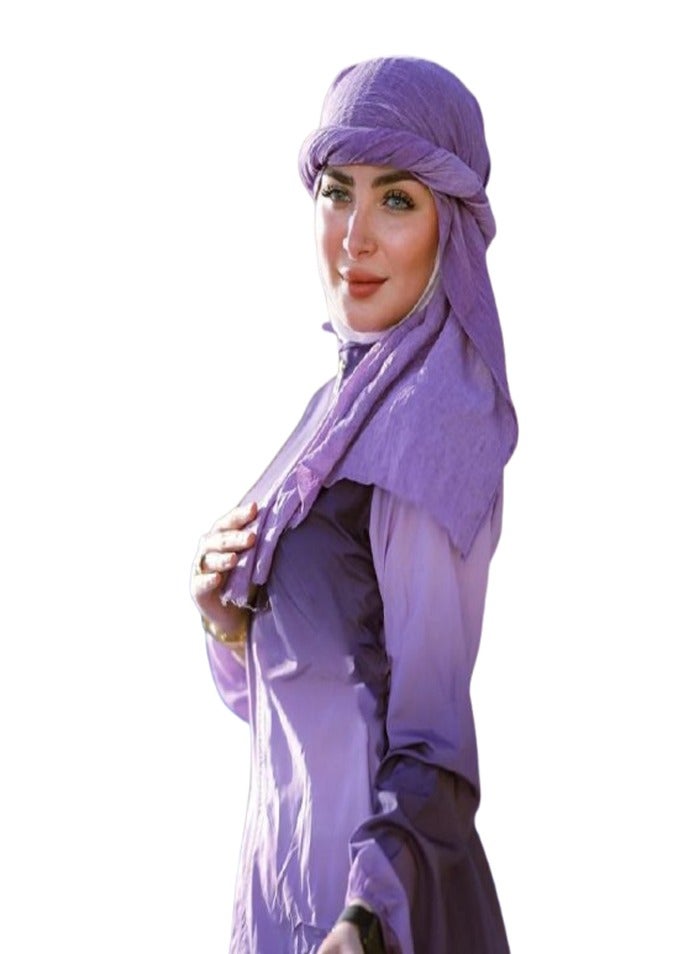 مايوه تونيك طويل شرعي للمنتقبات - لون موف  - Image 3