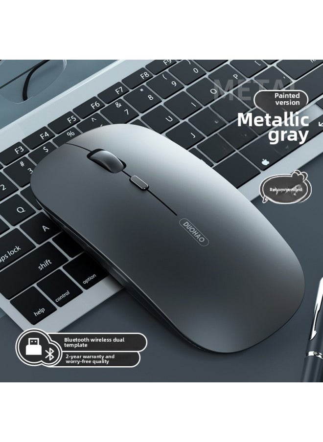 Generic - Bluetooth Wireless Mouse Rechargeable Mute Silent Notebook Desktop Home Office Game Unlimited 2.4g Mouse-Specifications:[Bluetooth Dual Template/2.4g + Bluetooth] Metal Grey-Mute Button-DPI Adjustment-Intelligent Sleep - Image 1