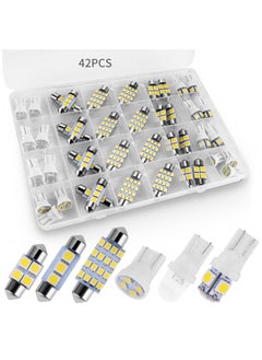 Gerenic 42 Pieces LED Interior Car Lights, Super Bright White Car LED Dome Map Interior Tail Cab Lights Bulb Kit Set for Cars, DE3175 T10 31mm 41mm 194 LED Bulb for Your Car Trucks Width Lamp  - Image 1