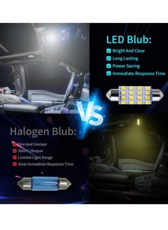 Gerenic 42 Pieces LED Interior Car Lights, Super Bright White Car LED Dome Map Interior Tail Cab Lights Bulb Kit Set for Cars, DE3175 T10 31mm 41mm 194 LED Bulb for Your Car Trucks Width Lamp  - Image 4