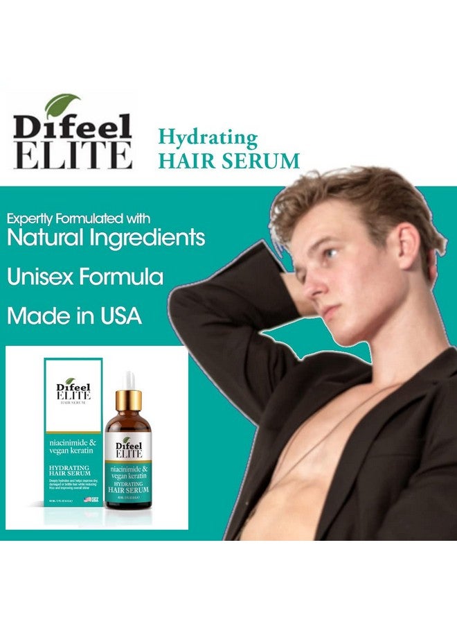 difeel سيروم الشعر المرطب النخبة مع النياسيناميد + الكيراتين النباتي 2 أونصة. سيروم شعر نباتي لنمو الشعر والشعر الطبيعي - Image 3