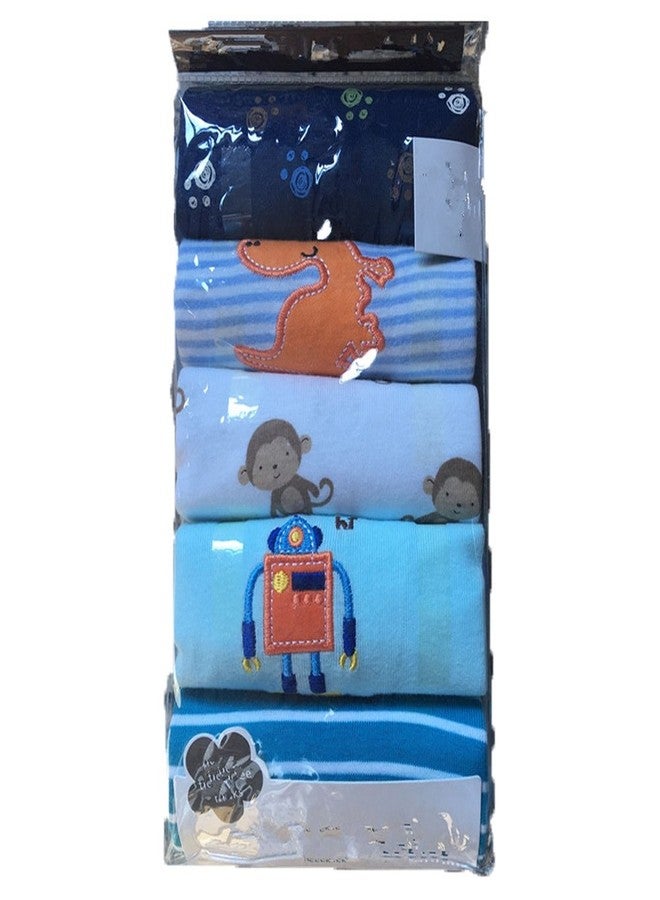 Monvecle Unisex Baby Multi Pieces Newborn to Toddler Cotton Long Pants Shorts Gift Sets 5pcs Random Color -Boy Pants 3M - Image 5