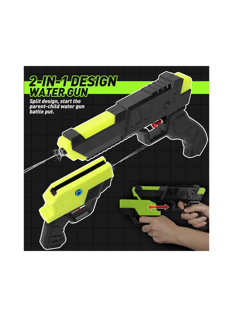 Zikra Suntown 2 in 1 Squirt Guns, Manual Water Guns, Powerful Pool Water Gun Toys for Kids, Ages over 12, Green Space - Image 3