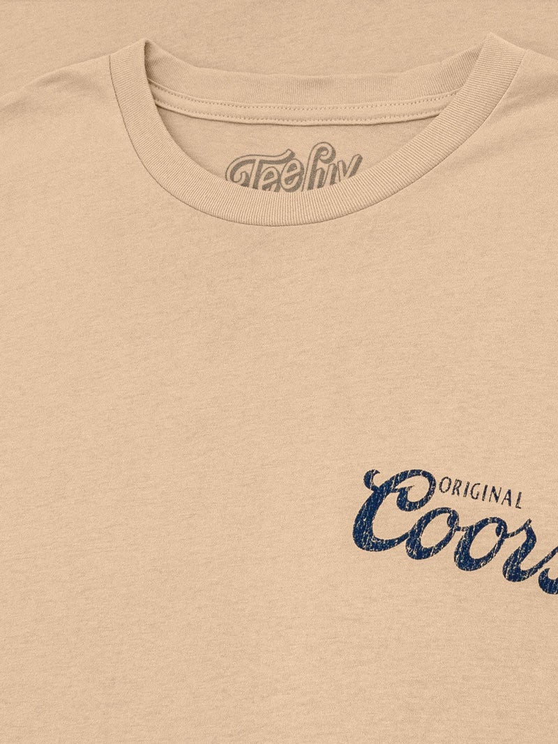 Tee Luv Men's Original Coors Rodeo Legend Double Sided Beer Logo Shirt, Cream, L - Image 2