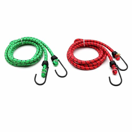 VERAT High Strength Stretchable Elastic Rope/Bungee Cord - Versatile for Hanging Clothes, Tying Behind Bikes etc. (2m + Expandable) (Multicolour, Pack of 2) - Image 1