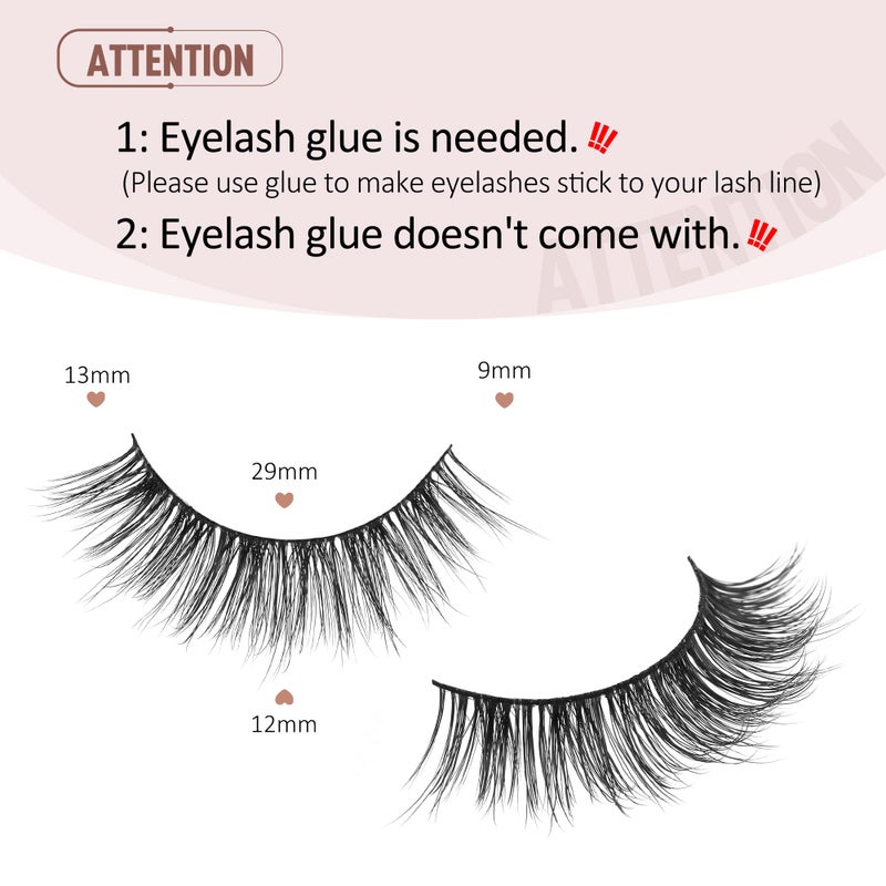 Onlyall Natural Lashes Wispy Lashes Natural Look False Eyelashes Natural Flared Eyelashes False Eye Lashes Soft Fluffy Lashes 7 Pairs D75 - Image 5