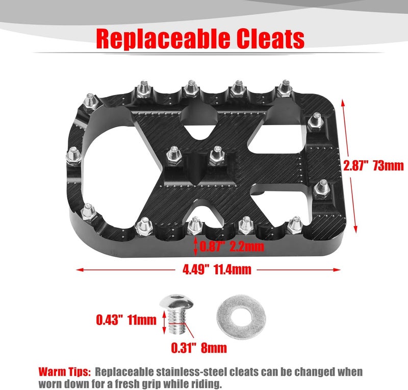 Goldfire MX Style Brake Pedal Pad Cover for H-D Softail Heritage Springer Fat Boy Deluxe FLSTN Road King FLHR Road Glide FLTR (Black) - Image 4