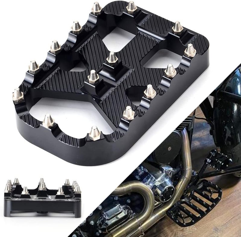 Goldfire MX Style Brake Pedal Pad Cover for H-D Softail Heritage Springer Fat Boy Deluxe FLSTN Road King FLHR Road Glide FLTR (Black) - Image 1