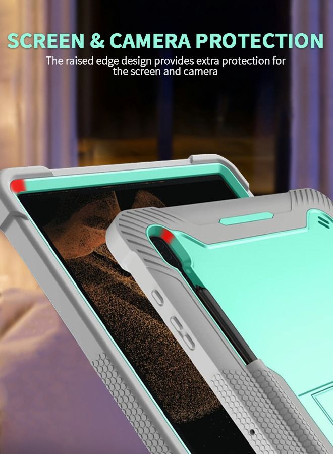 GROIC Samsung Galaxy Tab S8 Ultra Cover 14.6 Inch, Heavy Duty Shockproof with Stand, All-Inclusive Drop Resistant Tablet Case (SM-X900/X906) Green - Image 3