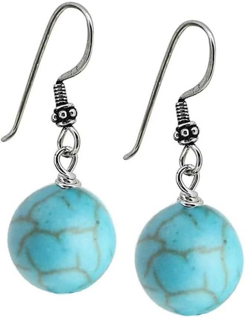 Turquoise Stone Drop Dangle Earrings, for Women