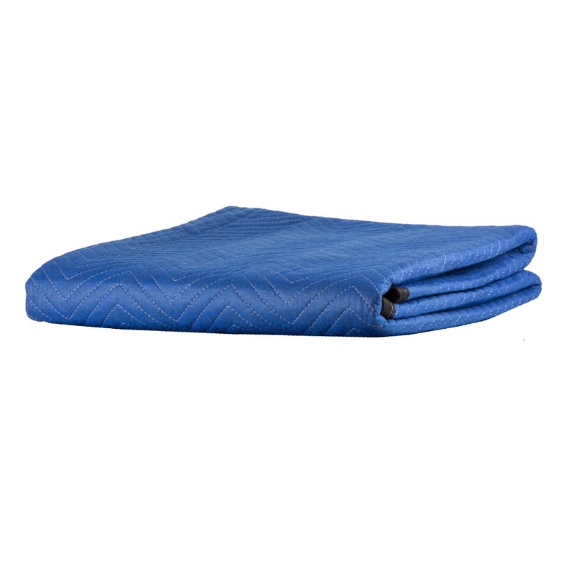 Stalwart 75-MOV1001 Blanket-80x73.5in Heavy-Duty Reusable Quilted Furniture Pad or Drop Cloth with Recycled Cotton Filling-Moving Supplies, 1-Pack, Black/Blue - Image 4