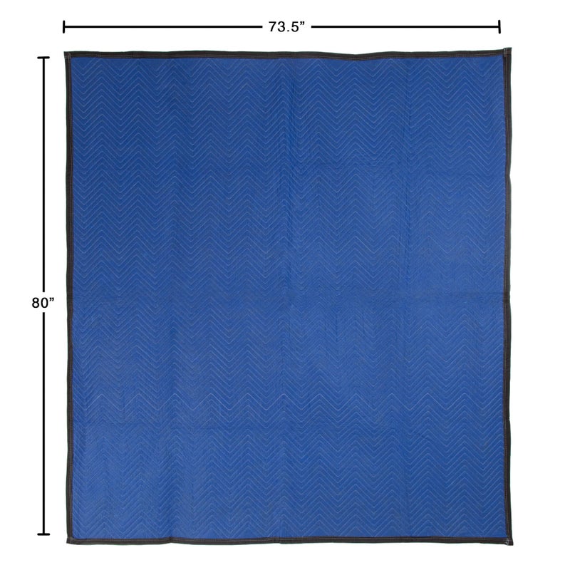 Stalwart 75-MOV1001 Blanket-80x73.5in Heavy-Duty Reusable Quilted Furniture Pad or Drop Cloth with Recycled Cotton Filling-Moving Supplies, 1-Pack, Black/Blue - Image 2