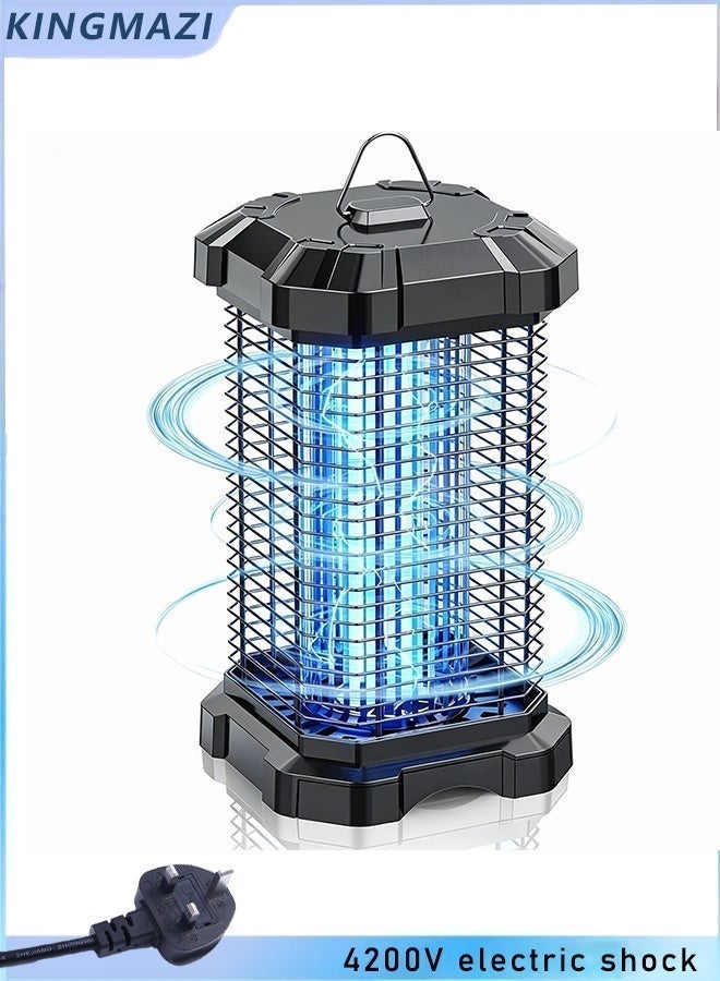 KINGMAZI High-Power 3800V–4200V Metal Insect Killer with Insulated Grid (18W UV Light) | Electric Mosquito & Fly Zapper, Indoor & Outdoor | Safe & Silent Bug Trap for Home, Garden, Bedroom - Image 1