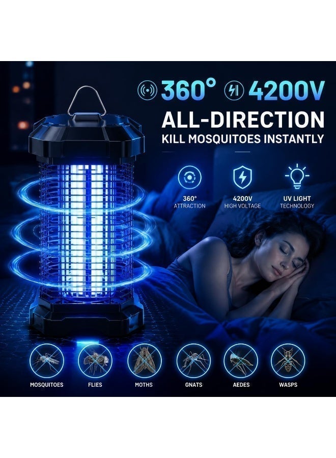 KINGMAZI High-Power 3800V–4200V Metal Insect Killer with Insulated Grid (18W UV Light) | Electric Mosquito & Fly Zapper, Indoor & Outdoor | Safe & Silent Bug Trap for Home, Garden, Bedroom - Image 5