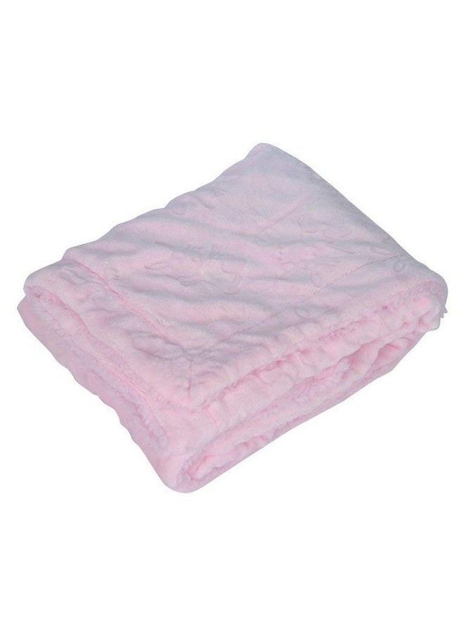 mee mee - Double Layered Soft Baby Blanket With Embossed Printing (Pink) (284.0Mm L X 20.0Mm W) - Image 1