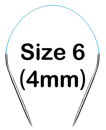 cuteDIY Size 6 Circular Knitting Needles 16 Inch Set Round Metal Kit - Image 2