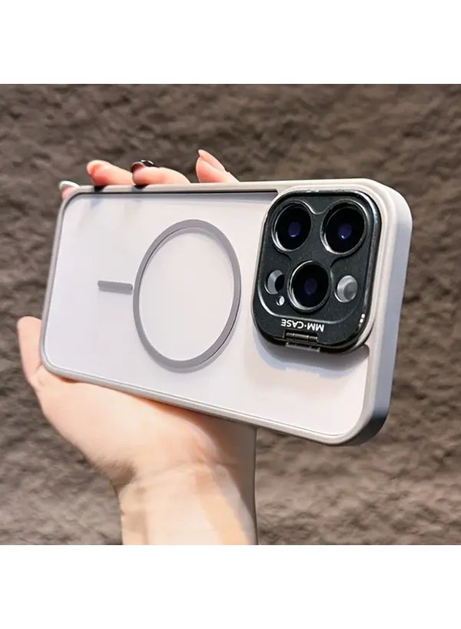 Brown Magnetic Clear Phone Case with Luxury Lens Protection for iPhone 13 Pro Max Shockproof - Image 4