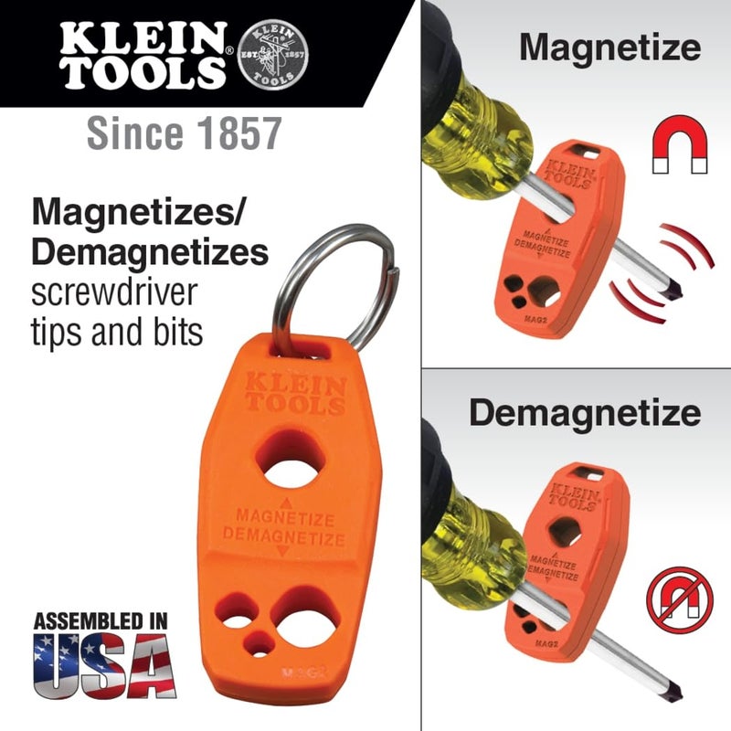 Klein Tools 85077INSR Insulated Screwdriver Set with Magnetizer, Made in USA, 1000V Electrical Screwdrivers, Phillips, Slotted, Square, 7-Piece - Image 2