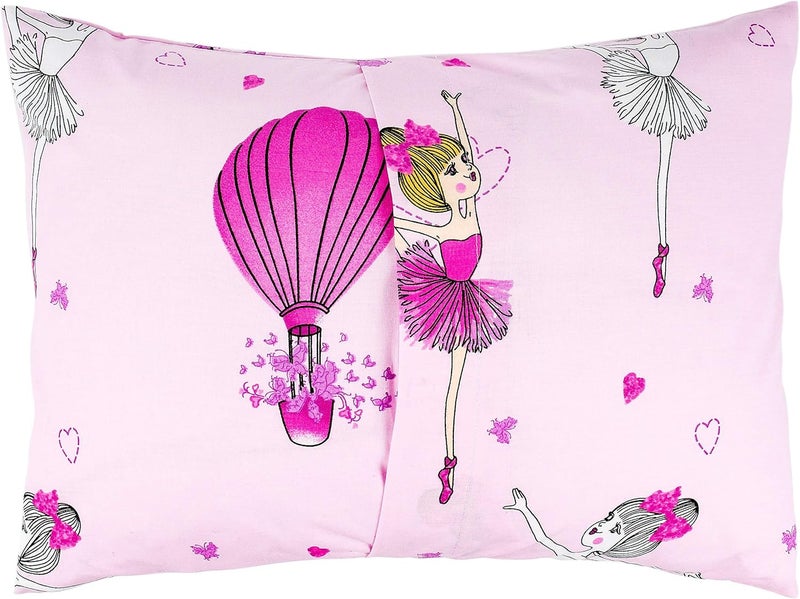 Comfy Turtles 13x18 Toddler Pillowcase - Ballerina Toddler Pillow Case Cotton, Toddler Pillowcase for Girls, Girly Pillow Case for Travel Size Small - Pink Ballerina - Image 2