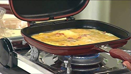 ONTRIP Magic DoubleSide Foldable Ceramic Coating NonStick Grill Happy Call Frying Pan with 28 cm Strong Magnetic Handles - Image 4