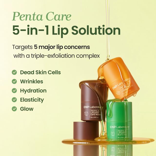 CNP Café Lip Butter - Propolis Lipcerin™ 07 Matcha, Hydrating Overnight Manuka Lip Balm & Mask, 12hr Long-Lasting Moisture, Korean Skin Care, 0.5 fl.oz. - Image 5