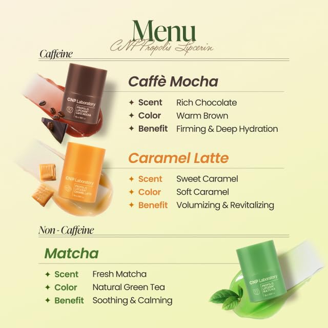 CNP Café Lip Butter - Propolis Lipcerin™ 07 Matcha, Hydrating Overnight Manuka Lip Balm & Mask, 12hr Long-Lasting Moisture, Korean Skin Care, 0.5 fl.oz. - Image 3