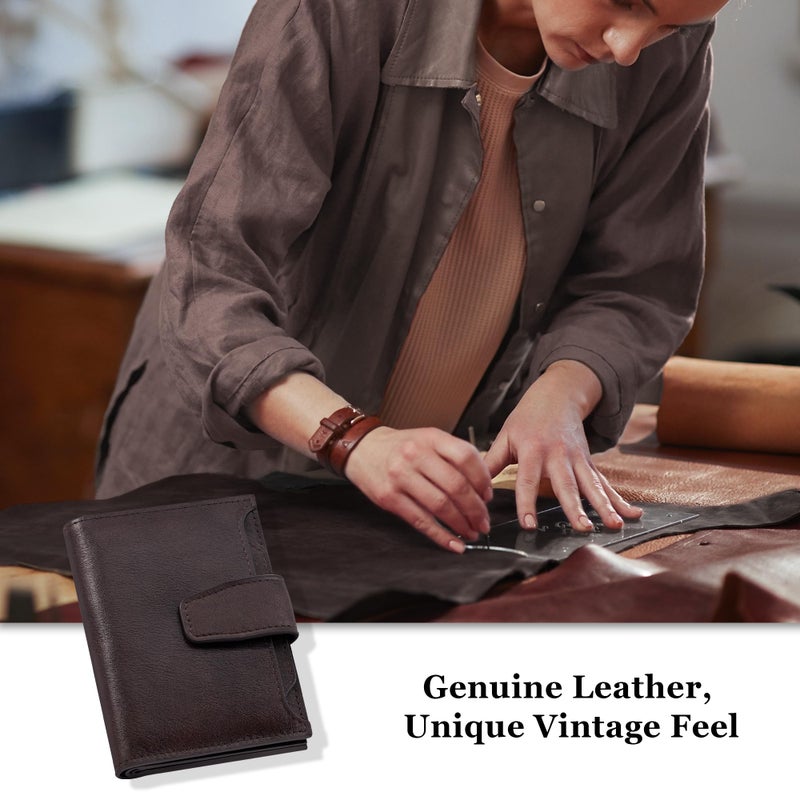 Airkit Small Wallet Women RFID Blocking Genuine Leather Bifold Compact Card Holder Wallet for Women with Zipper Coin Pocket 4 ID Window - Image 2