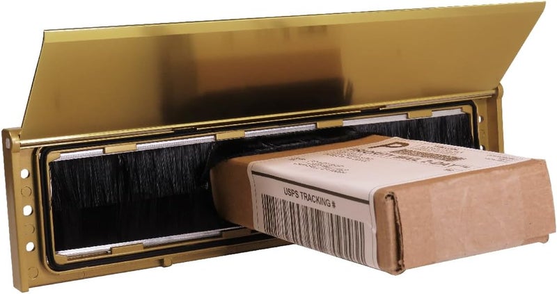 Draft Dodger 11.5" Insulated Universal Single Side Surface Mount Polished Gold Mail Slot - Image 4