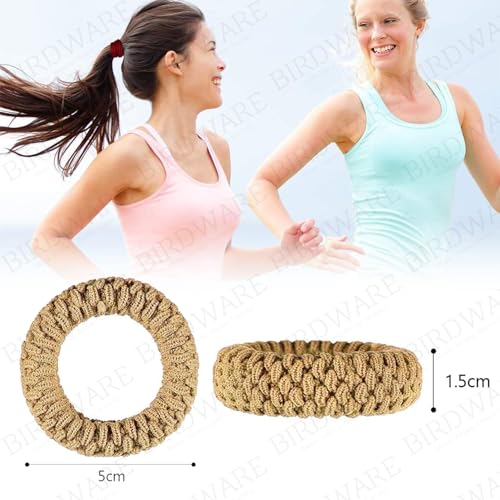 BIRDWARE Black Hair Ties for Women Girls, Seamless Thick Black Hair Band, Multi color Elastic Hair Ties No Damage Ponytail Holder (12Pc Tyre Ring) - Image 3