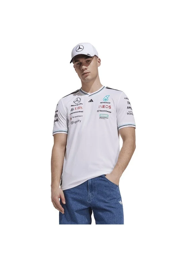 اديداس جيرسي رجالي أبيض قصير الأكمام