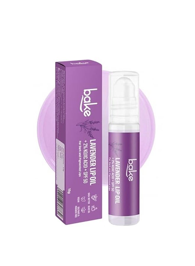 خبز مرطب شفاه زيتي مفتح للشفاه بحمض الكوجيك بنسبة 2% مع اللافندر، مناسب للشفاه الداكنة والمتصبغة، مع عامل حماية من الشمس SPF 50 PA++++ وألفا أربوتين - 15 غرام (لافندر) - Image 1