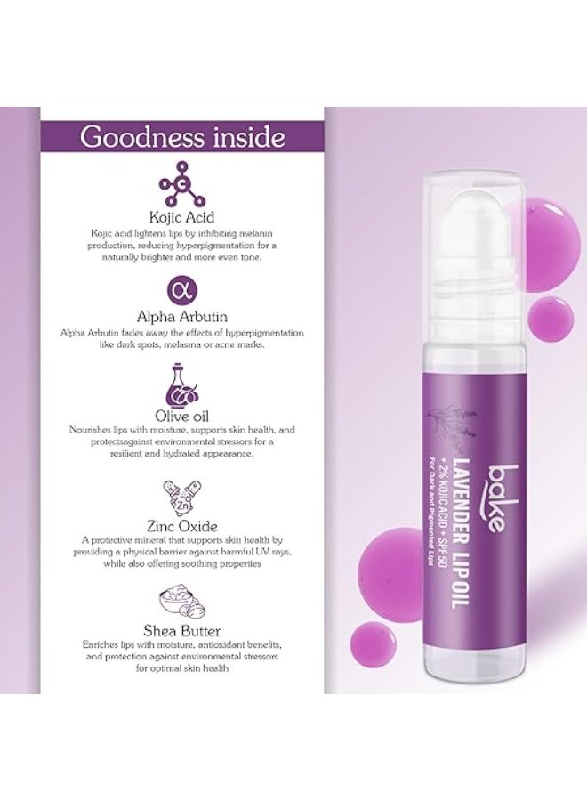 خبز مرطب شفاه زيتي مفتح للشفاه بحمض الكوجيك بنسبة 2% مع اللافندر، مناسب للشفاه الداكنة والمتصبغة، مع عامل حماية من الشمس SPF 50 PA++++ وألفا أربوتين - 15 غرام (لافندر) - Image 4