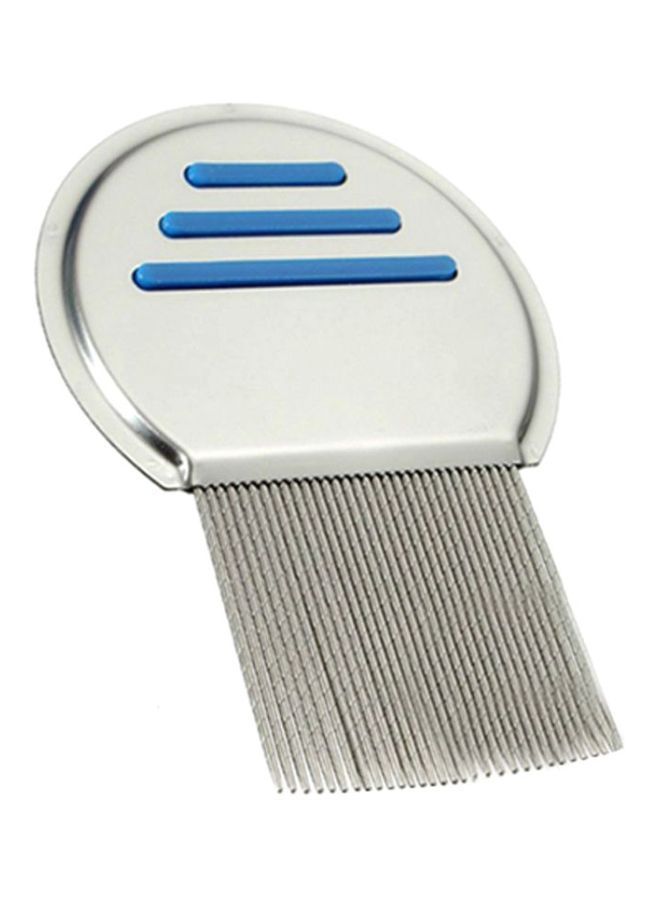 NIBEMINENT Stainless Steel Flea Comb Silver/Grey/Blue