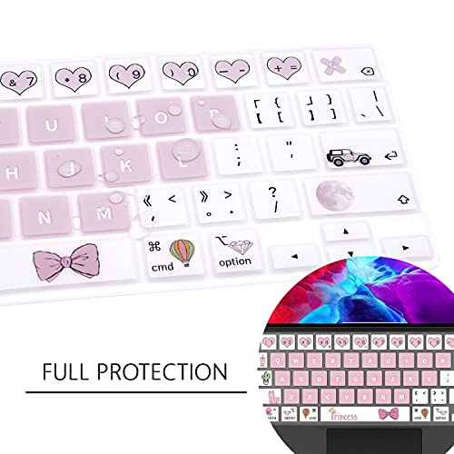 WYGCH Silicone Magic Keyboard Cover Skin for iPad Pro 12.9 Inch Magic Keyboard(4nd Generation) 2020 Model MXQU2LL/A,for iPad Pro 12.9 Keyboard Protector Accessories-Pink Princess - Image 5