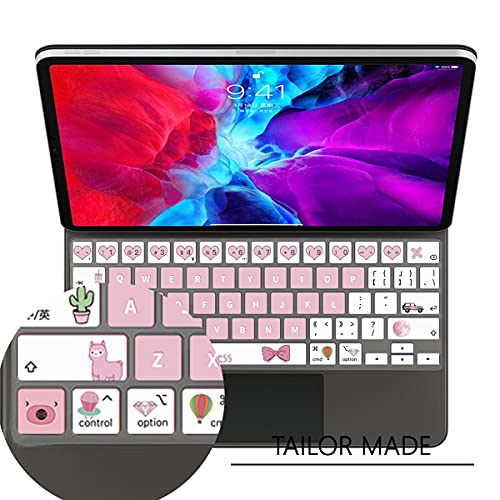 WYGCH Silicone Magic Keyboard Cover Skin for iPad Pro 12.9 Inch Magic Keyboard(4nd Generation) 2020 Model MXQU2LL/A,for iPad Pro 12.9 Keyboard Protector Accessories-Pink Princess - Image 3
