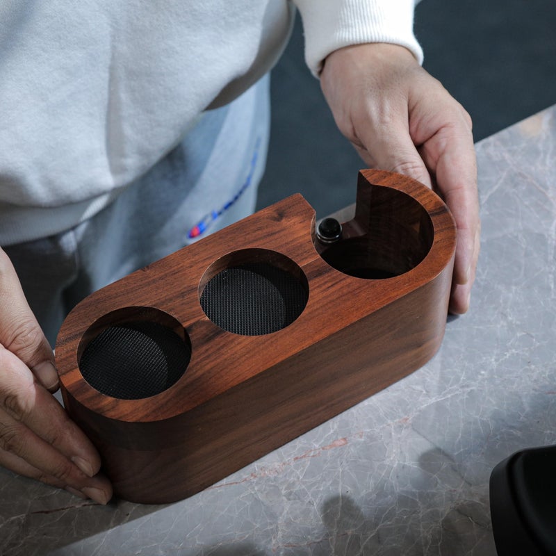 KNODOS Espresso Tamping Station 54mm For Breville Espresso Machine Accessories,Rosewood Portafilter Holder Tamping Mat Espresso Coffee Equipment - Image 2
