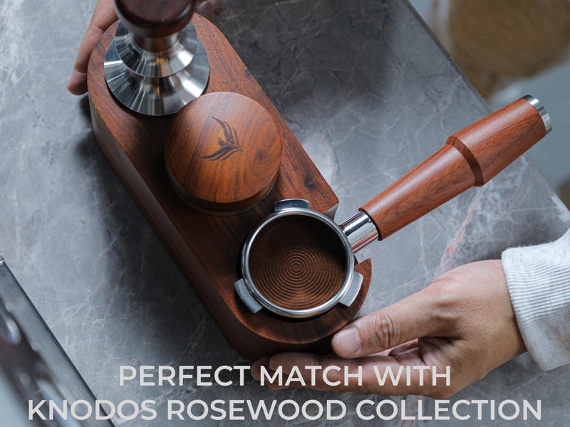KNODOS Espresso Tamping Station 54mm For Breville Espresso Machine Accessories,Rosewood Portafilter Holder Tamping Mat Espresso Coffee Equipment - Image 3