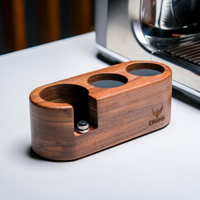 KNODOS Espresso Tamping Station 54mm For Breville Espresso Machine Accessories,Rosewood Portafilter Holder Tamping Mat Espresso Coffee Equipment - Image 1