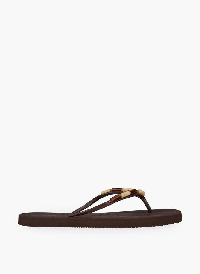 Celeste Women Bead Embellished Flip Flops