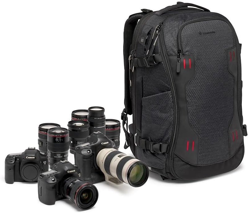 مانفروتو برو لايت فليكسلودر إل (Manfrotto PRO Light Flexloader L)، حقيبة ظهر محترفة للكاميرات، جيب قابل للتوسيع لمثبت الاستقرار ثلاثي المحاور، نقاط تثبيت متعددة للمقعد الثلاثي، أقسام قابلة للتبديل، اللون أسود. - Image 1