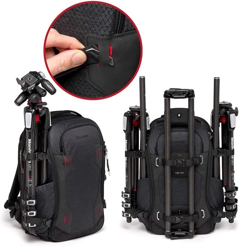 مانفروتو برو لايت فليكسلودر إل (Manfrotto PRO Light Flexloader L)، حقيبة ظهر محترفة للكاميرات، جيب قابل للتوسيع لمثبت الاستقرار ثلاثي المحاور، نقاط تثبيت متعددة للمقعد الثلاثي، أقسام قابلة للتبديل، اللون أسود. - Image 4