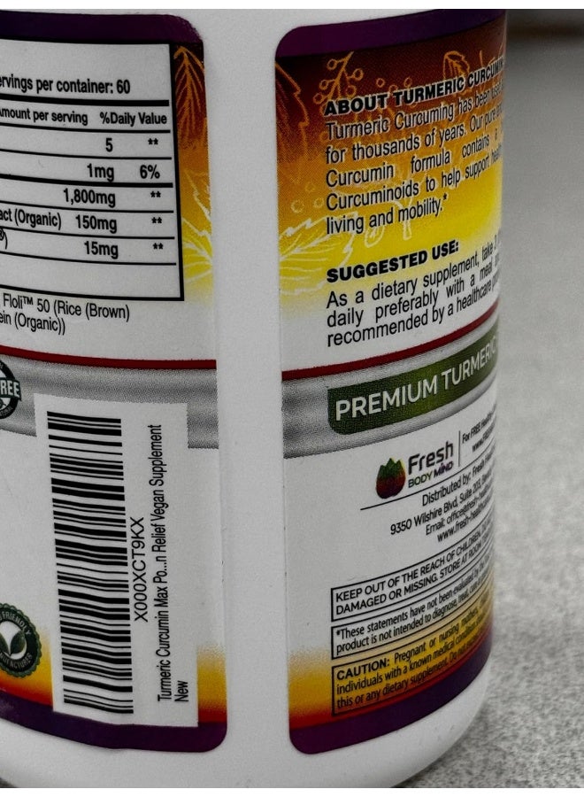 FRESH HEALTHCARE Turmeric Curcumin Max Potency, 1950mg - Image 4